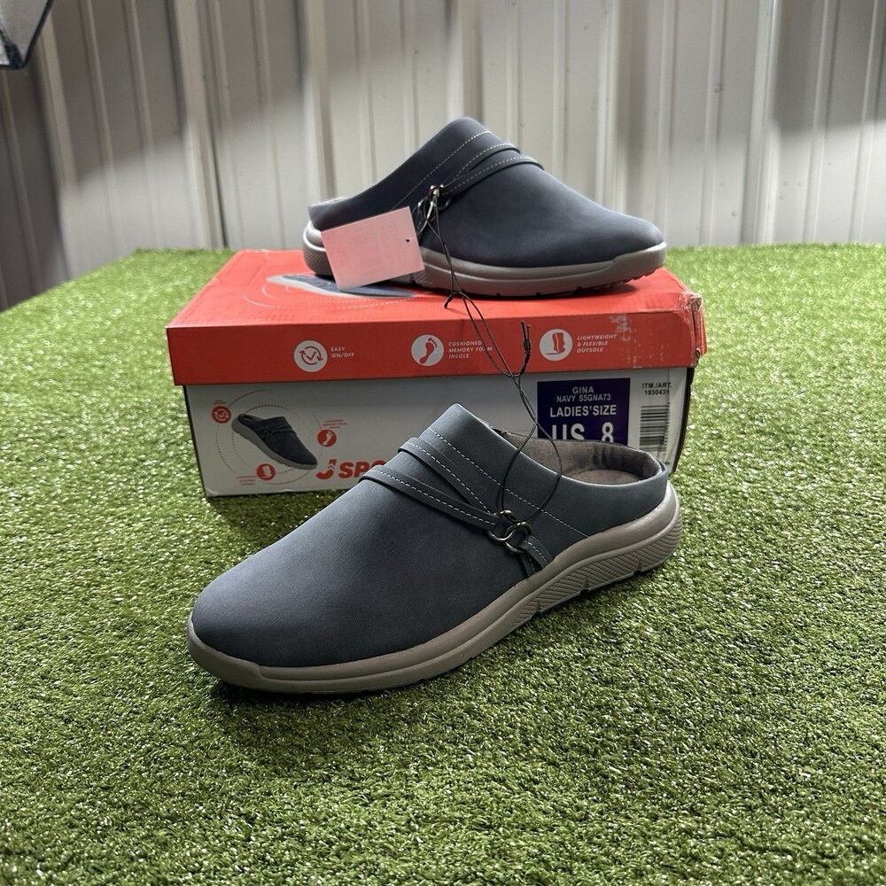 J Sport Gina Women's Size 8 Navy Slip-On Clogs Shoes New In Box